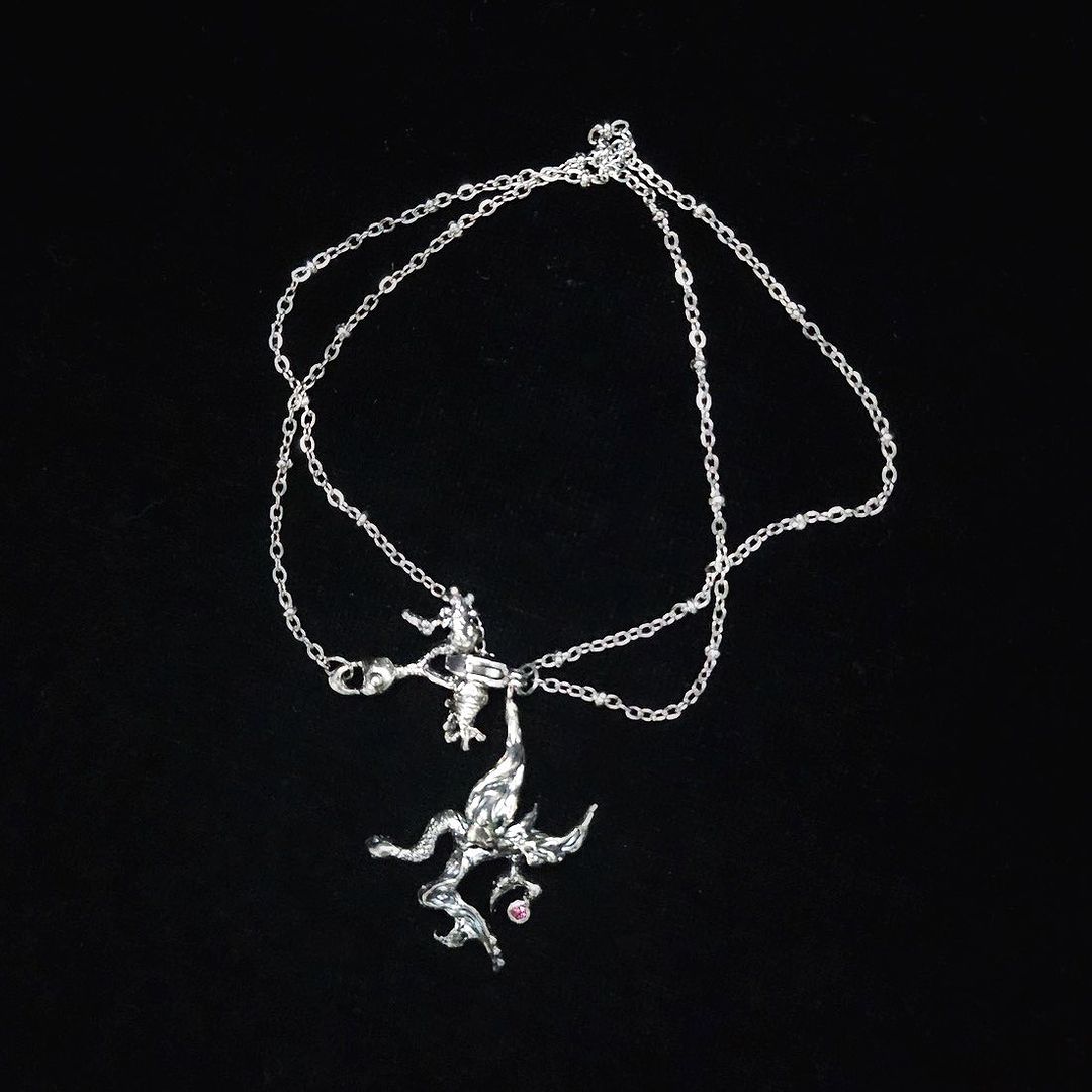 Solitary Bird and Snake Necklace